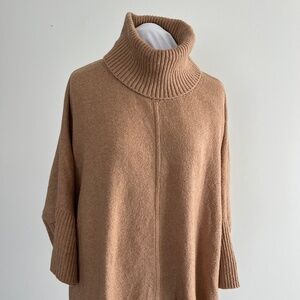 Loft Cowl Neck Camel Sweater L